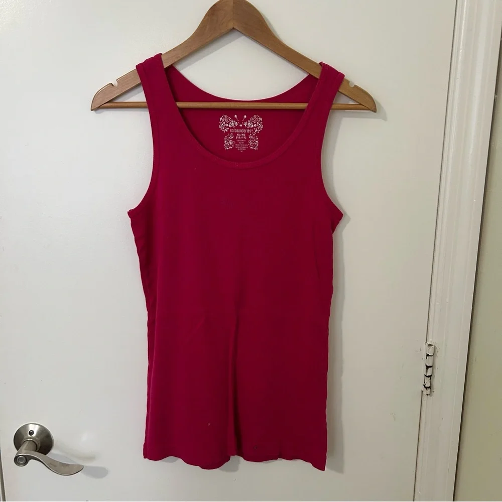 No Boundaries Burgundy Red Sleeveless Ribbed Tank Top Size XL (15/17) - Picture 1 of 3